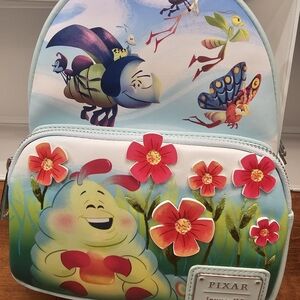 Loungefly Light Blue Floral Bugs Life Mini Backpack